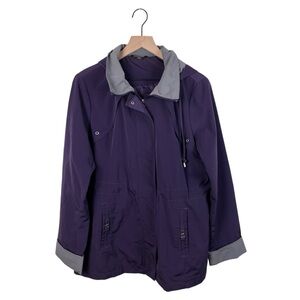 George Women's Soft Shell Zip Winter Jacket Rain Coat Size Large 12-14 Purple